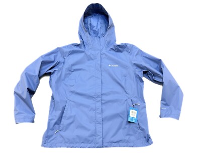Columbia Womens Rain Jacket 2XL Arcadia II Blue Velvet Cove OmniTech Hooded NEW