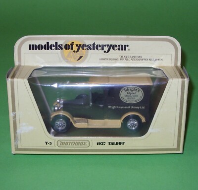 Streichholzschachtel Yesteryears/Y5 1927 Talbot Van 'Wrights Kohleteerseife' in Typ I Box