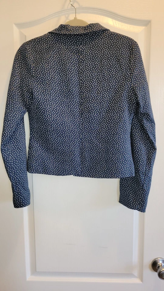 Adorable Chaqueta Blazer PAPAYA Azul Blanco Lunares Mujer Niña Clásica Talla L Foto 3 de 4