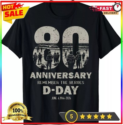 D-Day 80Th Anniversary Commemorative Normandy Beach T-Shirt