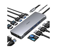 USB C Docking Station Dual Monitor,14 in 1 USB C Laptop Dock.