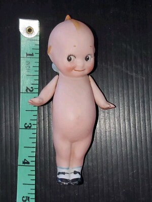 Rarely Seen Uncommon 4.5  All Bisque Kewpie Doll W Mary Jane Shoes Rose O Neill
