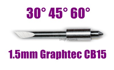  60° + 45° + 30° Degree Blade Knife Lot for Graphtec CB15 1.5mm Plotter Cutter