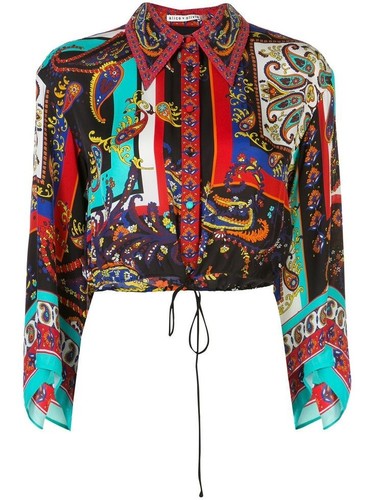 Alice + Olivia Larkin Crop-Bluse mit Paisley-Print Größe XS - Bild 2 von 8