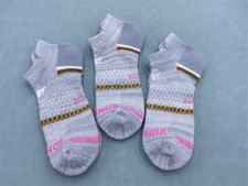 3 Pairs Bombas Women's All-Purpose Performance Ankle Sock Size M Blue