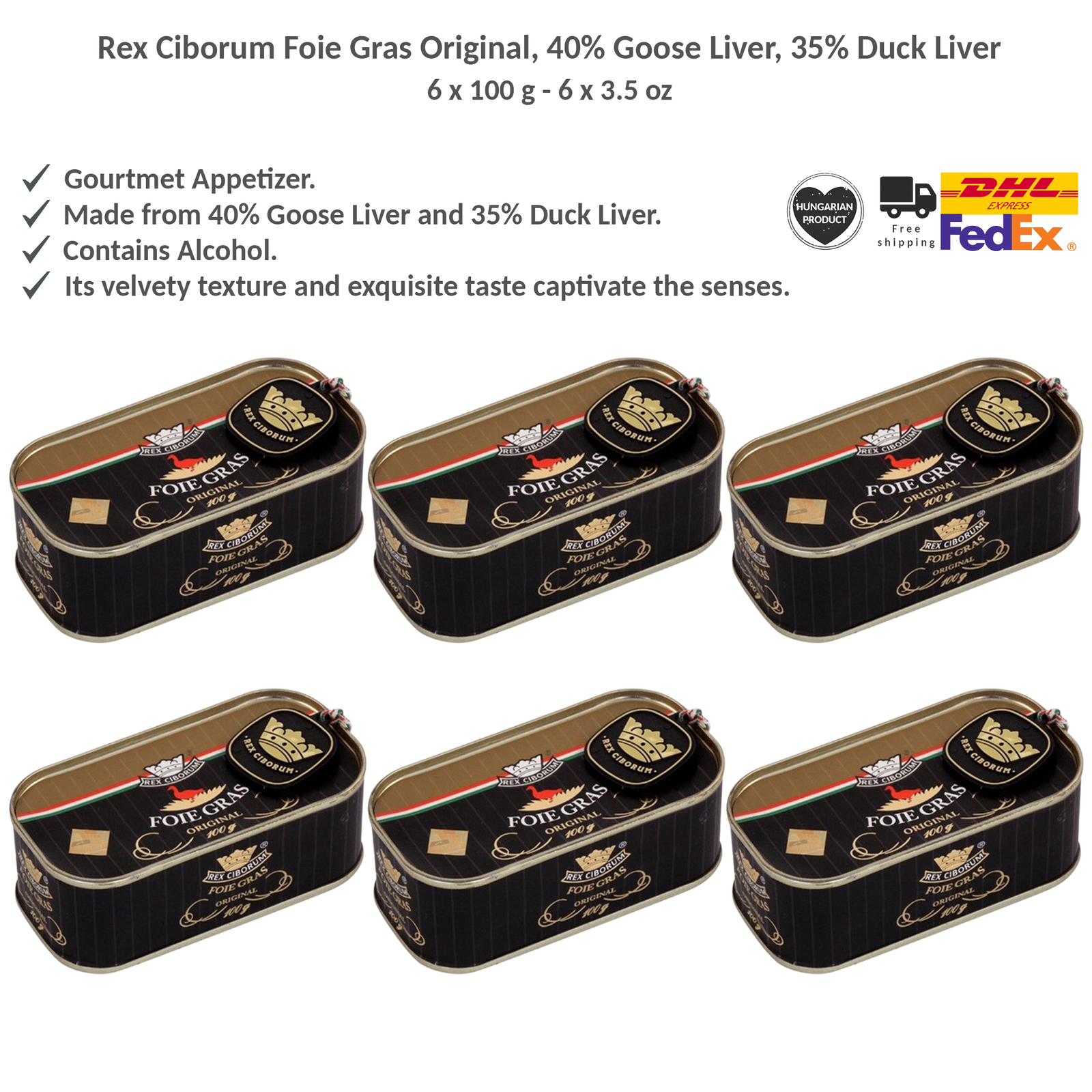 Rex Ciborum Foie Gras Original 40 Goose Liver 35 Duck Liver with Wine