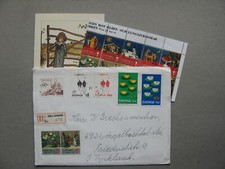 SWEDEN, R-cover to Germany 1977, Jul-stamps 1978 flowers