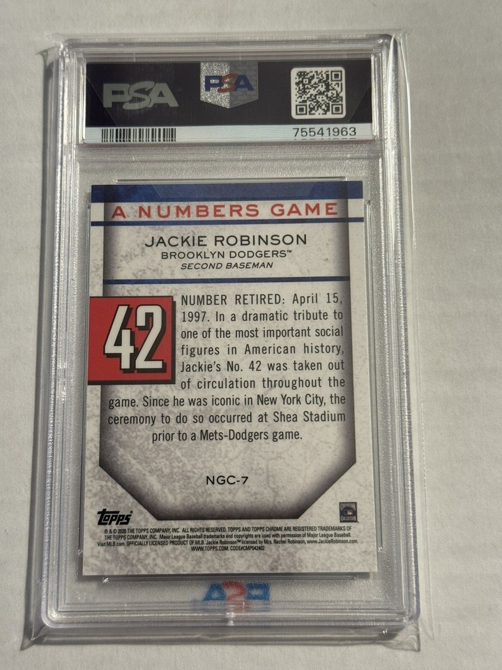 Jackie Robinson Brooklyn Dodgers 2020 Topps Chrome Update #NGC7 PSA 10