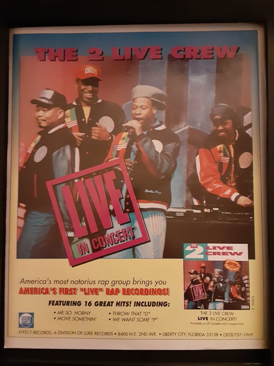 2 Live Crew Live In Concert Rare Original Promo Poster Ad Framed