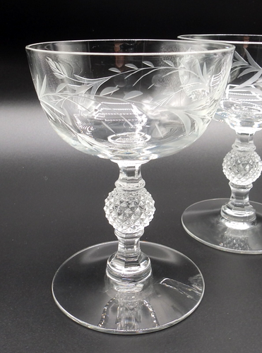 Vintage Imperial Glas Celeste Champagner/Hoch Sherbet Gläser 4er Set Top - Bild 4 von 8
