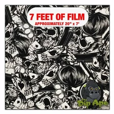 Hydrographic film Elvis Skulls Cards Dice hydro dipping 7' x 20" hydro dip