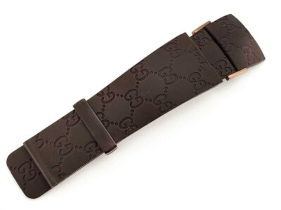 I Gucci 26mm Genuine OEM Brown Replacement Rubber Strap IGucci YA114209 Watch