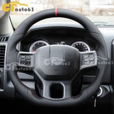 Full Leather Steering Wheel Fit 2012-2018 Dodge Ram 1500 2500 3500 Red Line