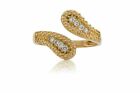 Created Diamond Adjustable Toe Ring 14K Yellow Gold Vvs1 Round