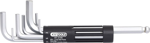 Ks Tools 3 In 1 Innen6Kant-WinkelstiftschlüSsel-Satz,8-Tlg Lang, Kugelkopf-image
