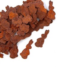 Bulk Package of 100 Miniature 1-1/4" Rusty Tin Easter Bunny Cutouts
