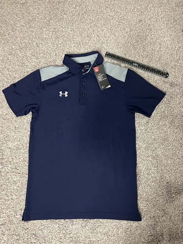 Under Armour Mens Navy Armour Colorblock Polo Sz US SM New with Tag - Picture 9 of 12