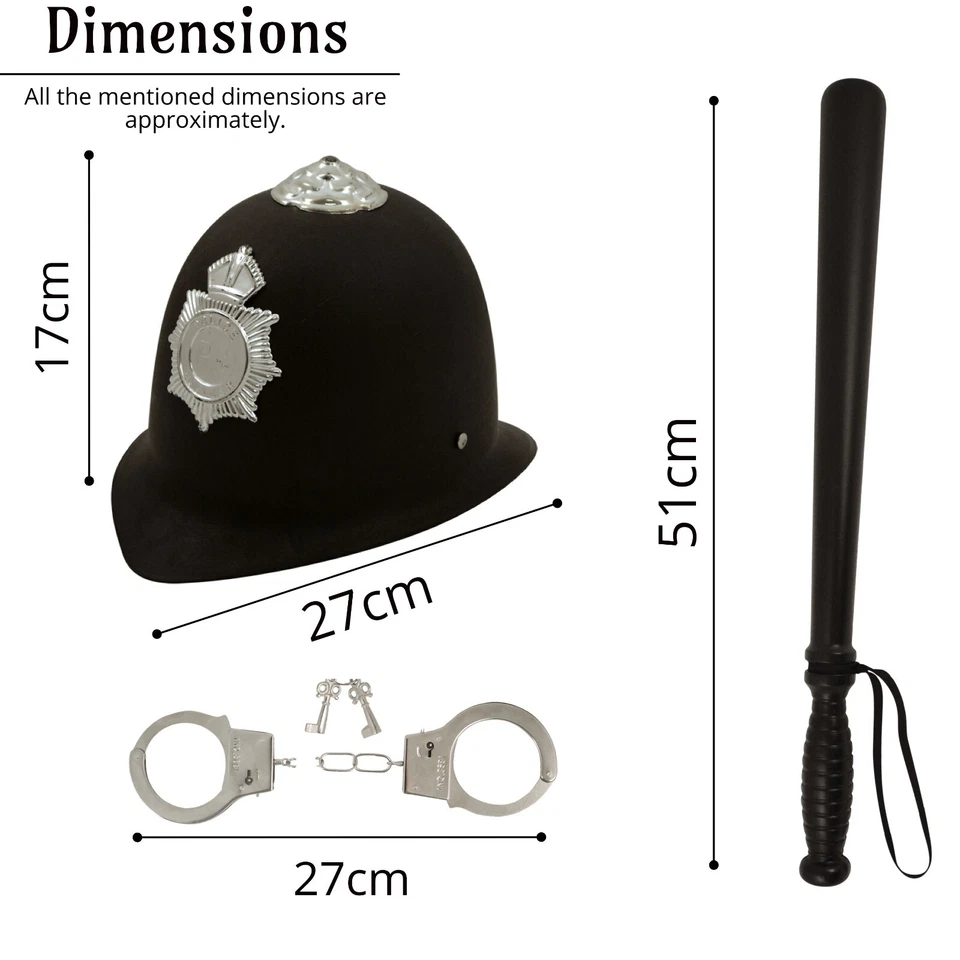 Policeman Plastic Accessory Reusable Set Roald Fancy Dress Costume Kids Boys - Image 4 of 4