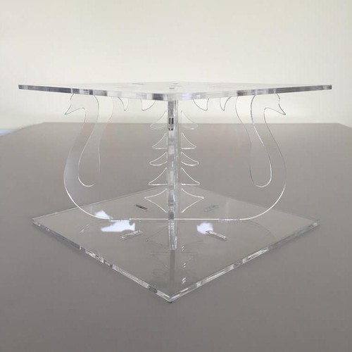 Swan Design Square Cake Pillars / Cake Separators - Many Colours Available