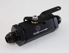Y974 -10AN Aluminum Inline Fuel Shut Off Valve Cut Off w/ Cable Lever Black 10