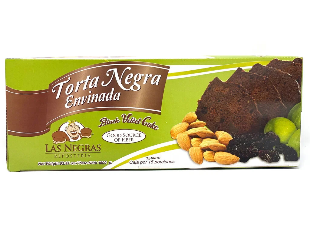 Torta negra envinada Las negras 15Und 1500 g-Black Velvet Cake Colombiana