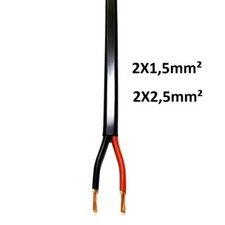 Flachkabel FlYY 2 x 2,5 mm² oder 2 x 1,5 mm² -  2 adrig   -  3m  5m ...... 100 m