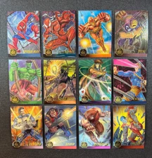1995 Flair Marvel Annual - Chromium Complete Set (12 Cards) - Clean!
