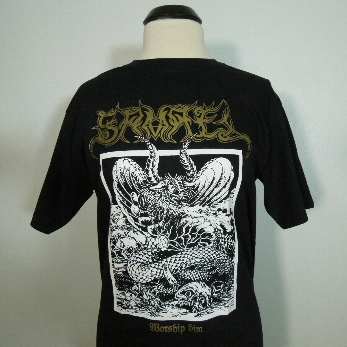 T-shirt Officiel Samael 'Worship Him' Noir - Neuf Avec étiquettes, Taille Au Choix