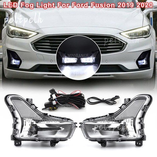 Fit For 2019 2020 Ford Fusion Led Front Bumper Clear Fog Light Lamps 