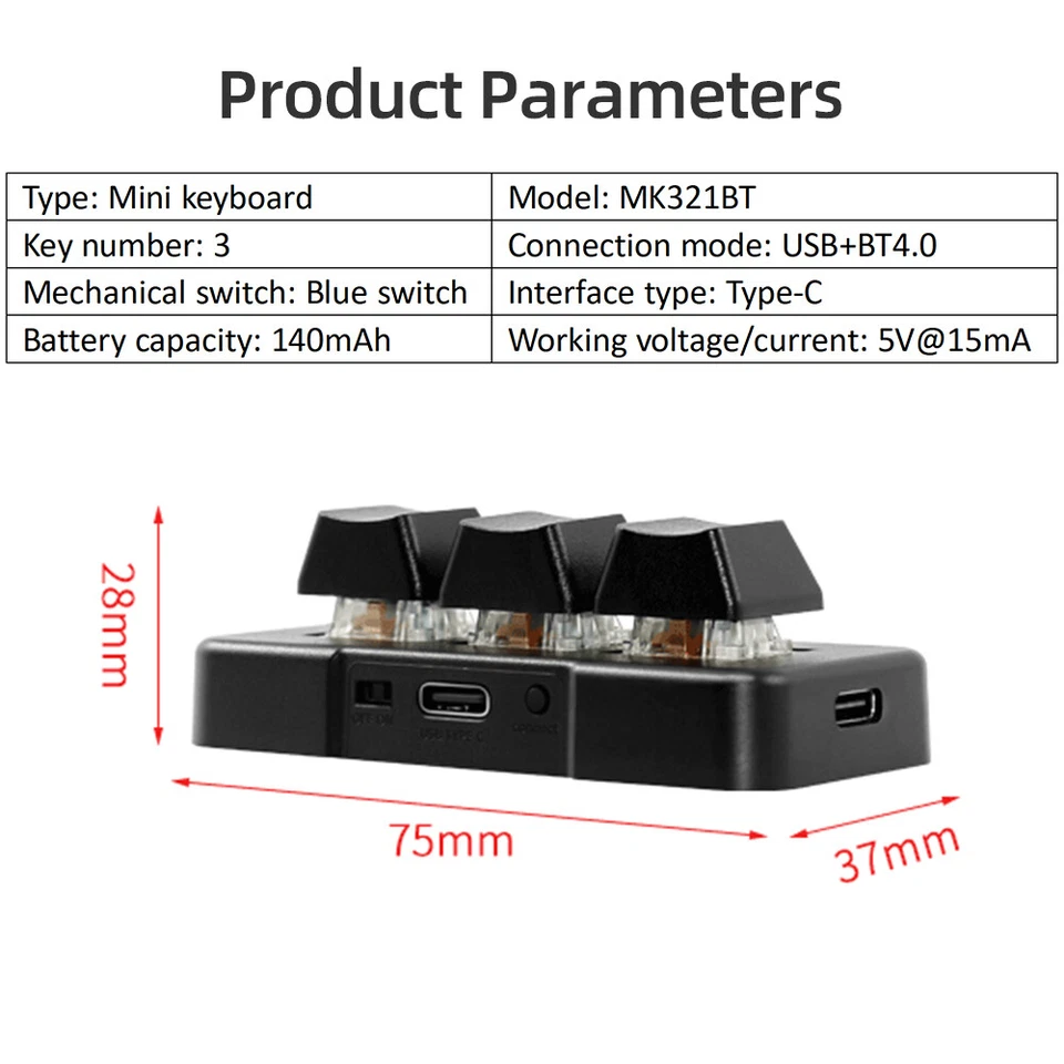 MK321BT 3-  Customized Keyboard with Mechanical Blue Switch USB+ B3D1 - Image 2 of 4