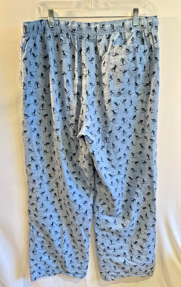 J Crew All Over Print Skier Blue Flannel Lounge Pants Size Large 36 38 Elastic - Image 3 of 3