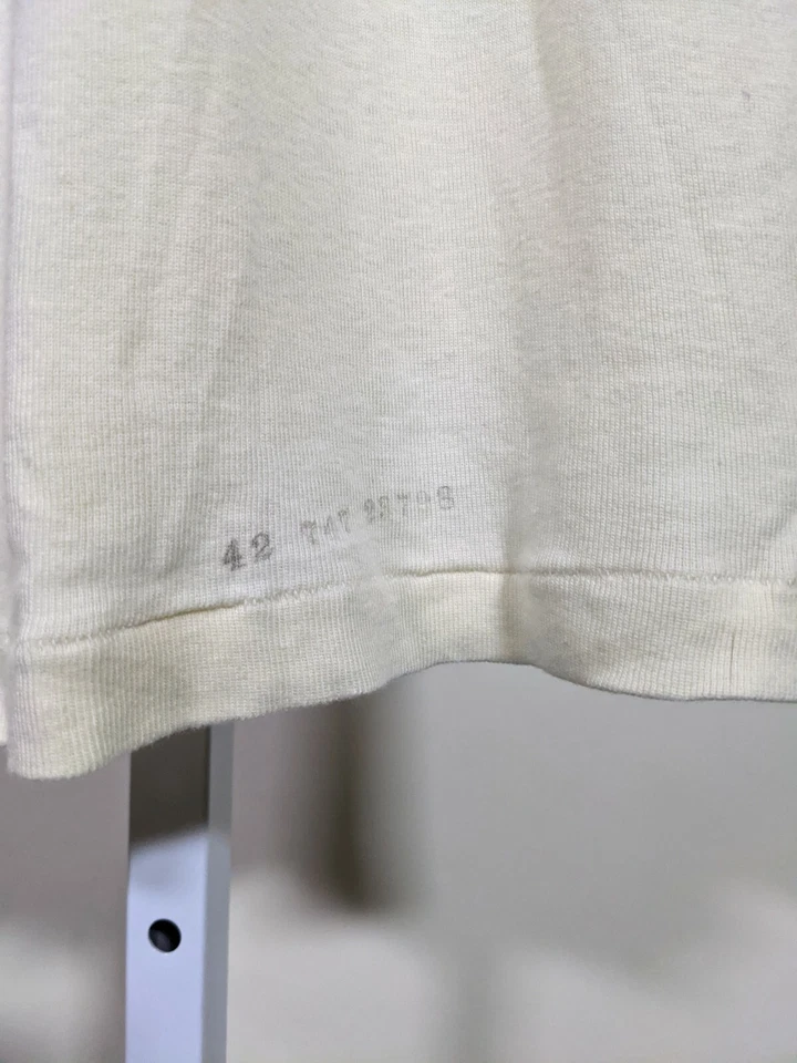 Conjuntos de invierno Hanes vintage años 40 cuello redondo camiseta blanca NOS Rockabilly Foto 4 de 4