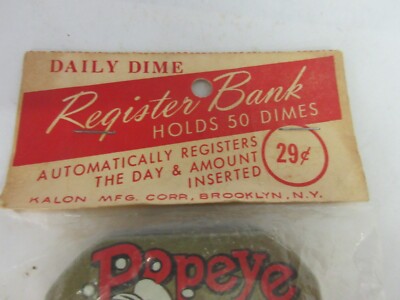 50s ポパイ ダイム バンク popeye VINTAGE POPEYE DIME NOS ORIGINAL PACKAGE BANK 791-G | eBay