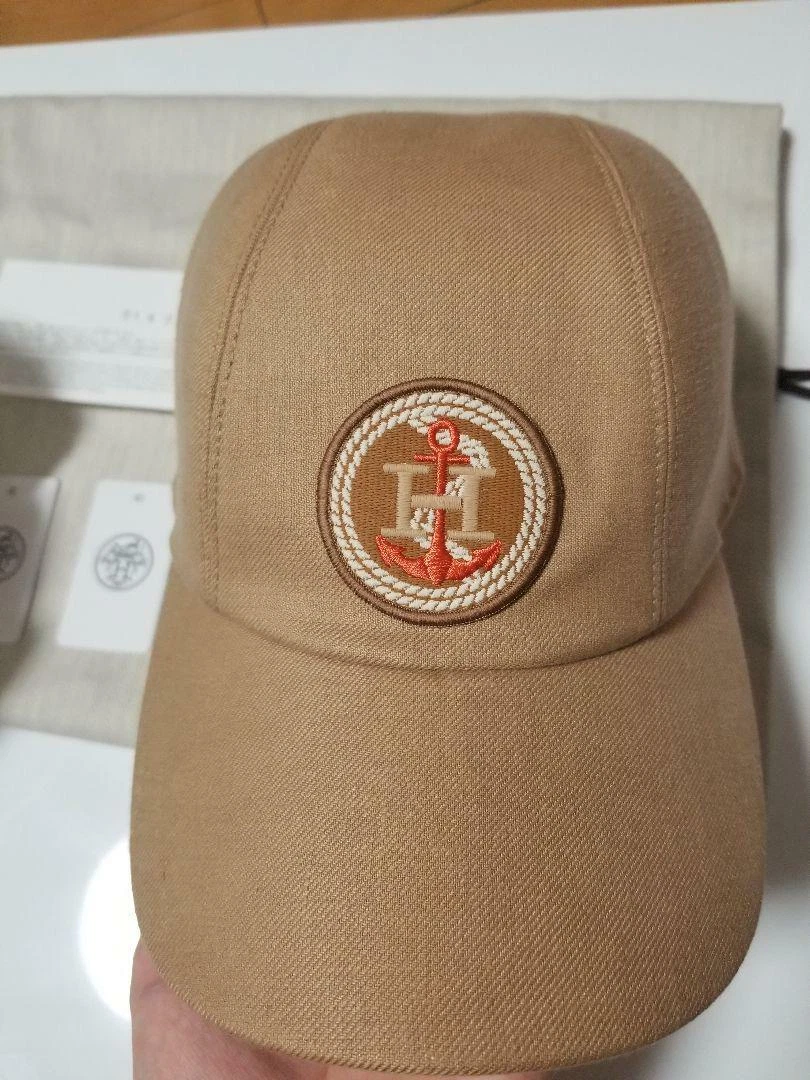 HERMES Cap Hat Beige Linen Size 58 Unused