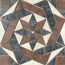 22 1/4" x 22 1/4" Porcelain Tile Medallion Accent Mosaic A9 