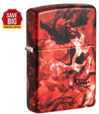 Genuine Brand New ZIPPO Lighter SINISTER GRINNING SKULL Allround Premium Design