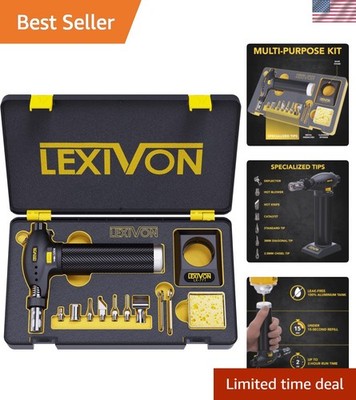 Pro-Grade Butane Torch Kit with Adjustable Flame - 12-Piece Multi-Function Set