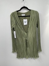 Princess Polly Malop Mini Dress Women's 6 Sage Pleated Tie V-Neck Clubwear NWT