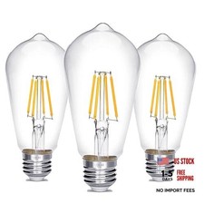 Vintage Edison Bulb 4W,Equivalent 40W 3 Count Pack of 1 Daylight White