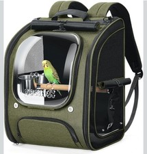 Pecute Bird Backpack Carrier for Small Birds,Cockatiel,Parrot,Bird Carrier Green