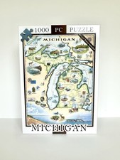 Xplorer Maps Chris Robitaille MICHIGAN State Map 1000 Piece Jigsaw Puzzle Sealed
