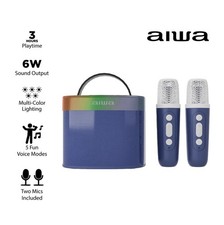 Aiwa AI6029-RBLU Light up Wireless Karaoke Speaker, Rockstar Blue