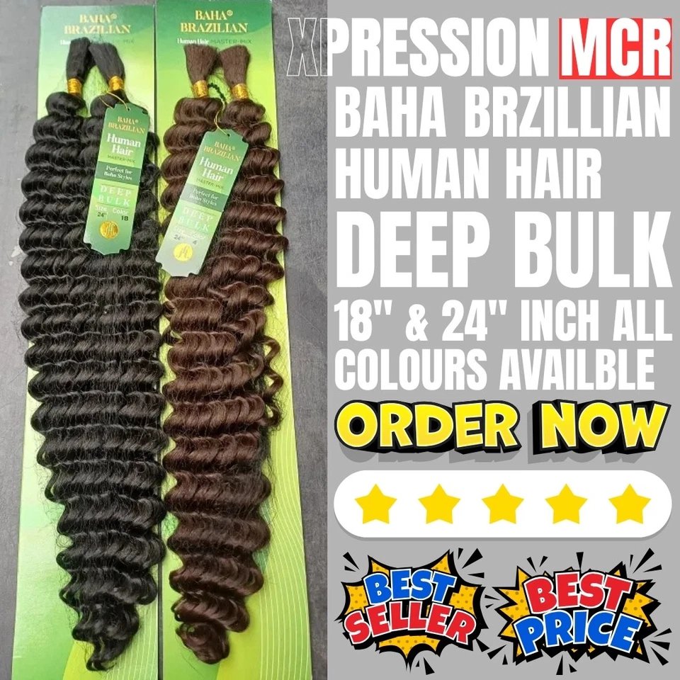 Jazzy Baha Brazilian H/H Premium Master Mix Deep Bulk 18" & 24" Zoll UK Verkäufer