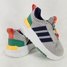 Adidas Kids Shoes 4K Gray Mesh Rainbow Laces End Plastic Waste Toddler Sneakers