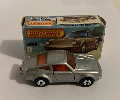 Matchbox Superfast 75 No 3 Porsche Turbo Silver Vintage car toy 1978