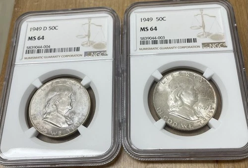 1949 P & D Franklin Half Dollar NGC MS64