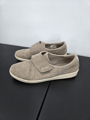 SKECHERS Womens 9.5 Shoes Taupe Slip On Air-Cooled Memory Foam Hook Loop Closure - Picture 1 of 13