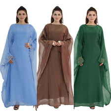 Dubai Turkey Rhinestone Arabic Women Kaftan Abaya Jalabiya Maxi Robe Dress Scarf