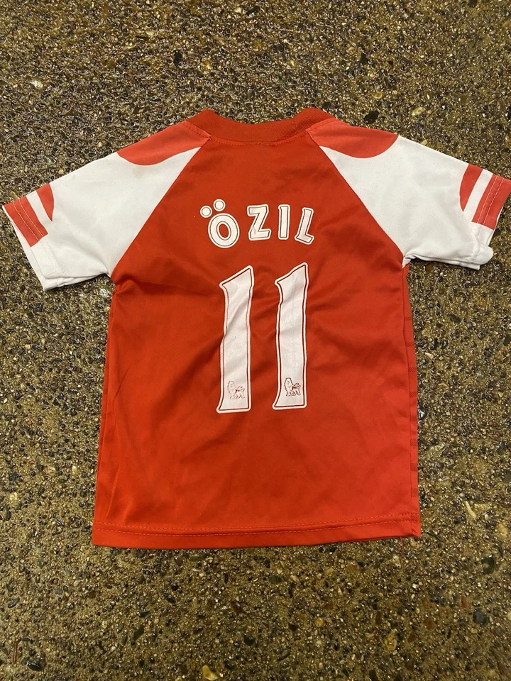 Y2K Ozil Fly Emirates Arsenal Gunners Jersey 4T Kids Youth Red Soccer FIFA - Image 2 of 4