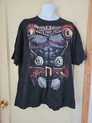Vintage Marvel Thor Shirt Size 2XL Black Nordic Armour Thunder God Mjolnir